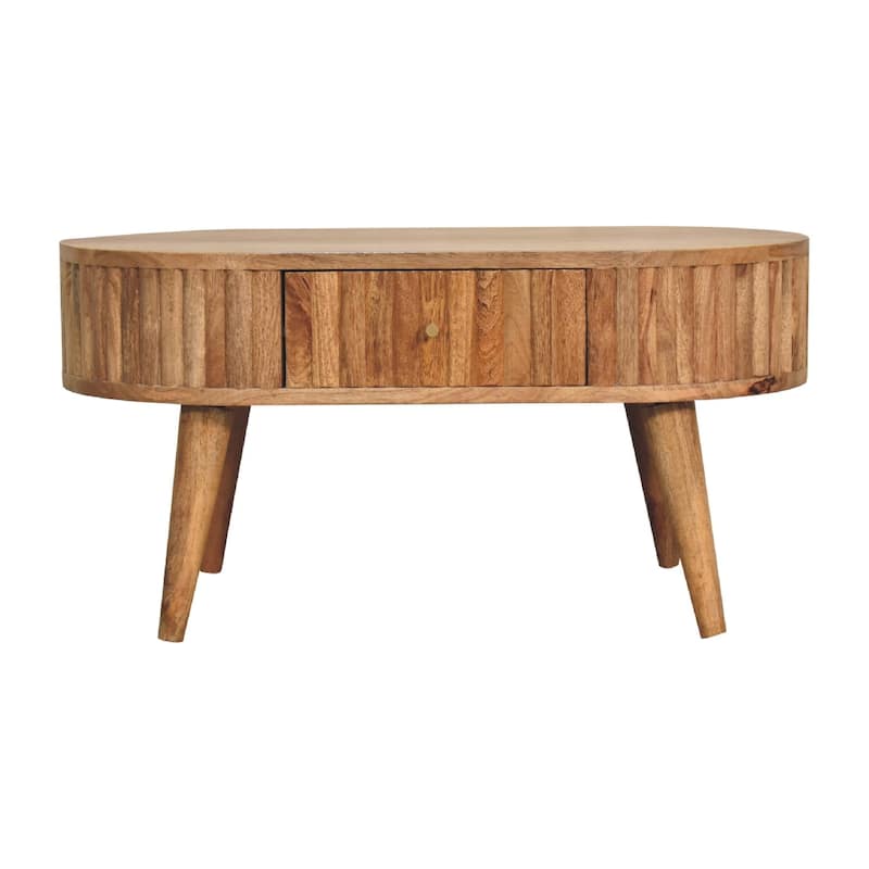 Artisan Furniture Oak-ish Solid Wood Stripe Coffee Table