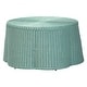 preview thumbnail 1 of 13, Palm Scalloped Rattan Coffee Table - Handwoven Wicker Round Accent Table for Living Room Patio or Sunroom, Coastal Style Seafoam Green