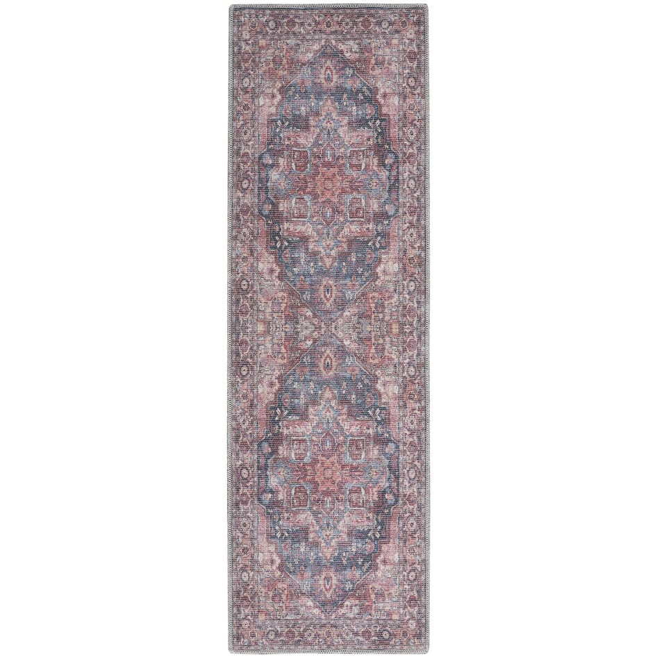 Caki Power Loomed Distressed Floral Area Rug By HomeRoots - 8' Runner
