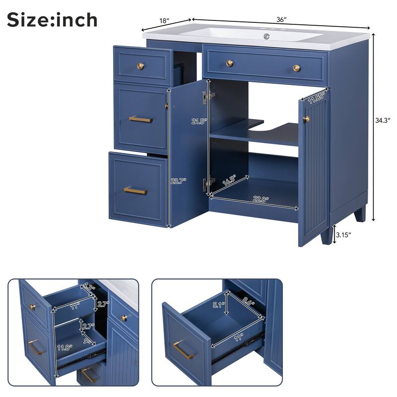 MDF Bathroom Vanity with Resin Sink