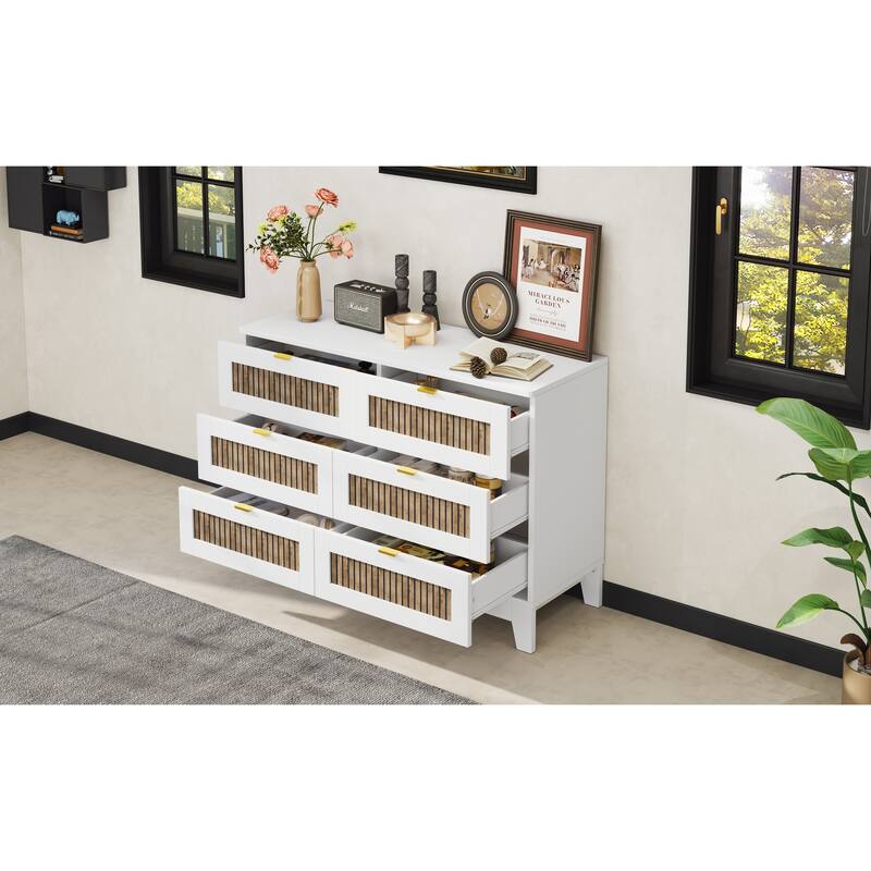 Rustic Farmhouse Style Dresser with 6 Drawers