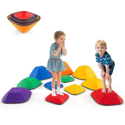 Costway 11 Pcs Colorful Stepping Stones with Full Non-Slip Edging Toys - See Details