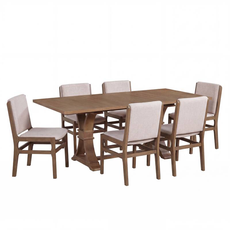 Christopher Knight Home - Rustic Extendable Dining Set with X-Frame Table and Upholstered Armless Dining Chairs