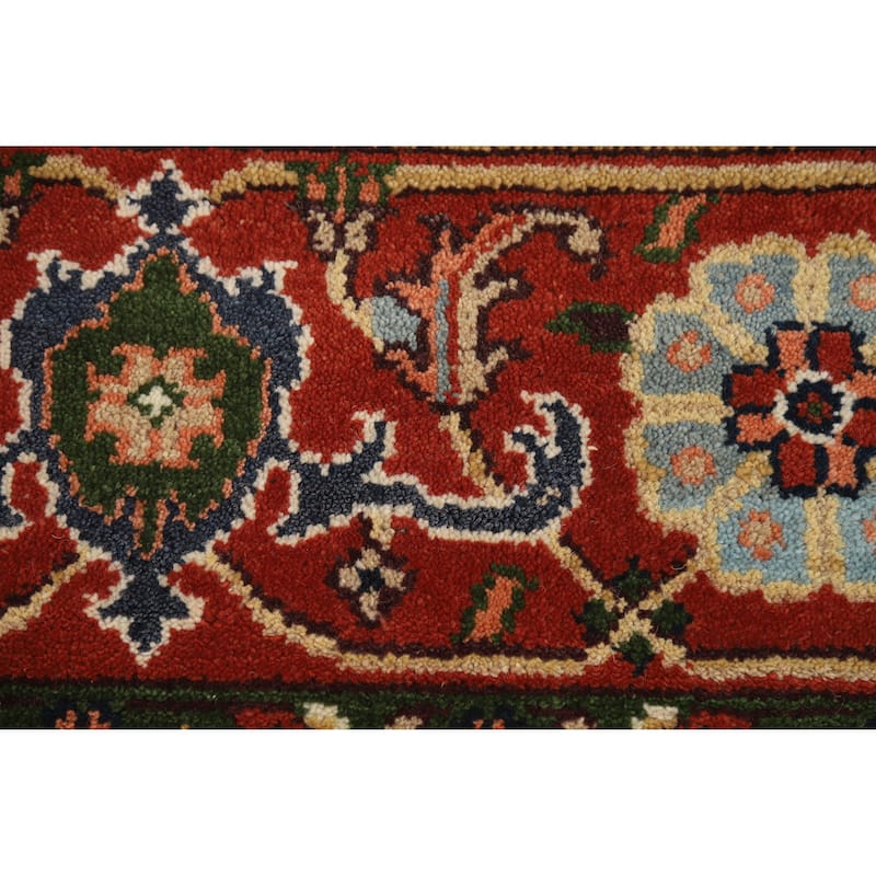 Hand Knotted Oriental 100% Wool Carpet Traditional Medallion Beige & Ivories Heriz (serapi) Area Rug - 11' 9'' X 8' 6''