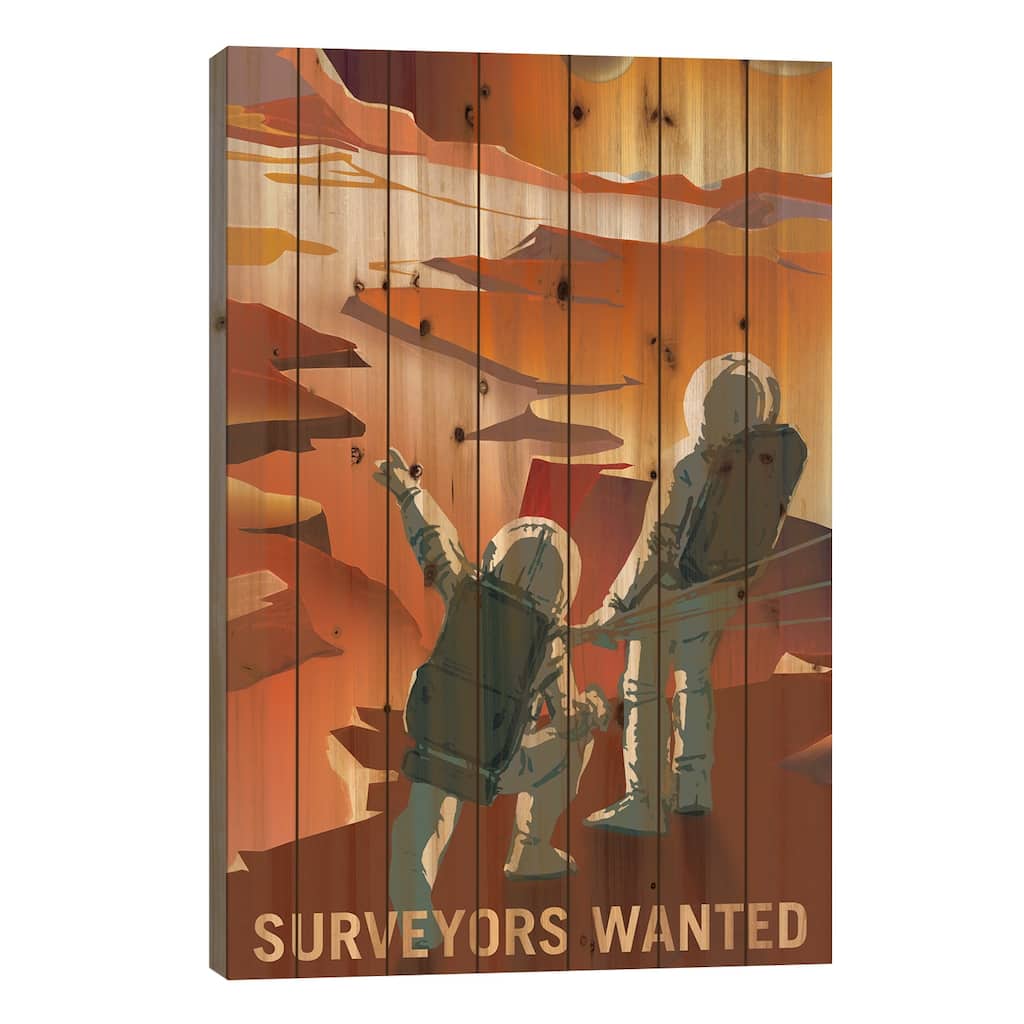 Surveyors Wanted Print On Wood by NASA - Multi-Color