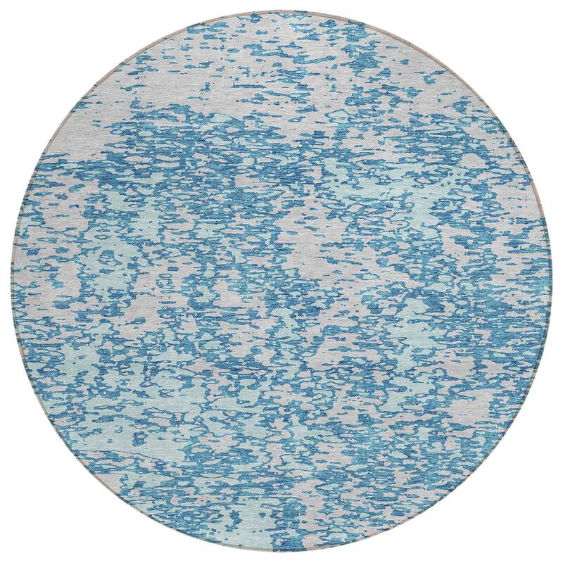 Machine Washable Indoor/ Outdoor Abstract Pixels Chantille Rug