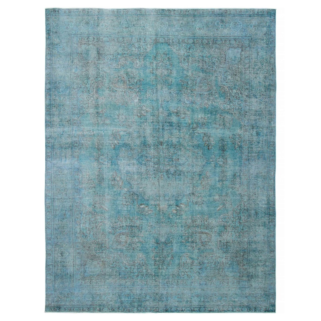 ECARPETGALLERY Hand-knotted Color Transition Turquoise Wool Rug - 9'7 x 12'6