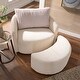 preview thumbnail 6 of 46, Sligo Oversized Wale Corduroy Swivel Accent Chair with Furry Channel Pillow and Ottoman by iNSPIRE Q Bold