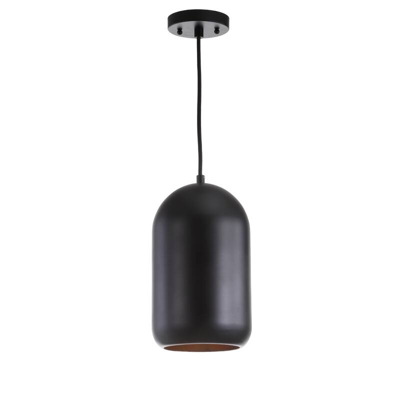 SAFAVIEH Lighting Avery Adjustable 1-Light Led Black Pendant - 7"x7"x14-86" - Painted Black - 7Wx7Dx86H