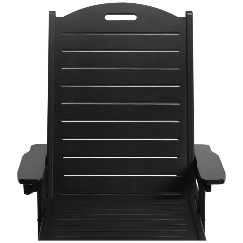 Brighton Outdoor Poly Reclining Chaise Lounge with Wheels & Cup Holder (Set of 4)