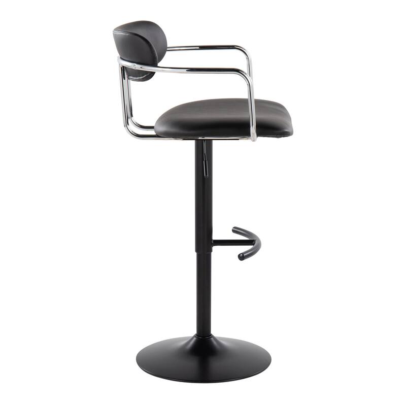 Silver Orchid Gregor Adjustable Bar Stool with Rounded T Footrest (Set of 2)