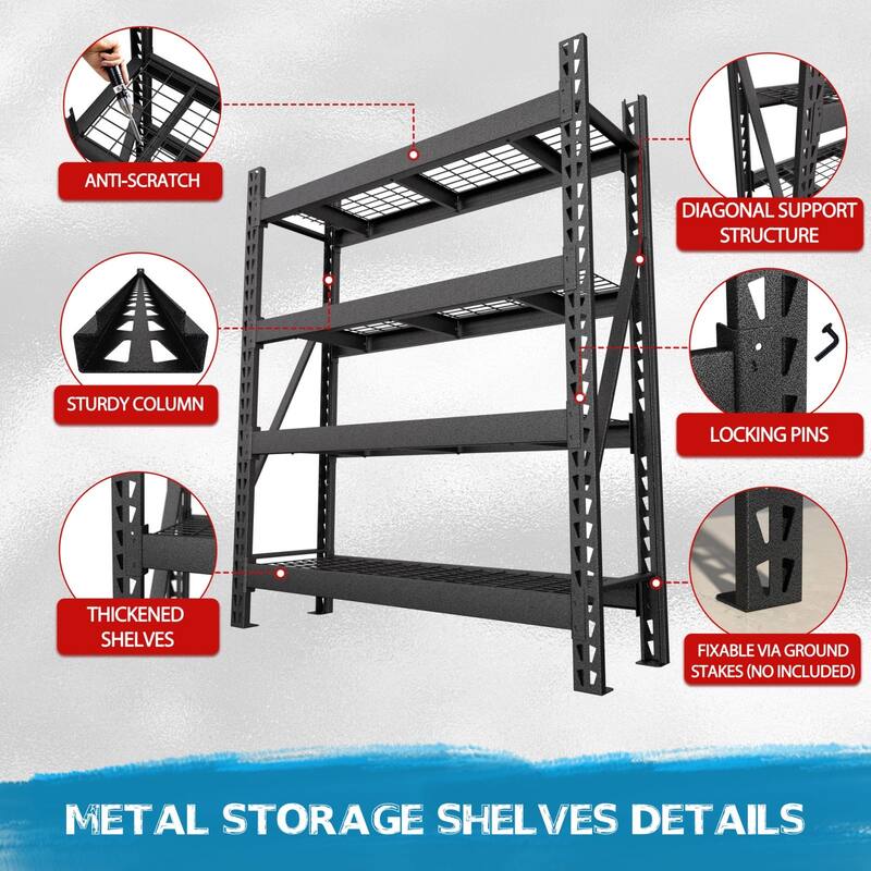 VEIKOUS Heavy Duty Metal Shelving Unit, 9000LBS Capacity, Adjustable Garage Storage Shelves for Pantry & Garage Organization