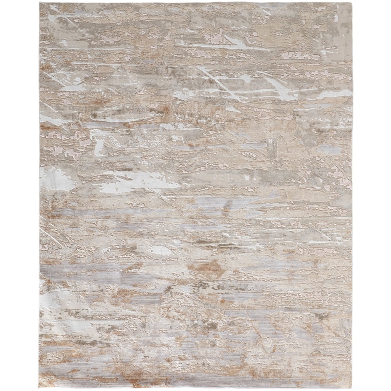 Grand Bazaar Corben Machine Made Abstract Transitional Area Rug - 4' x 6' - Tan Ivory