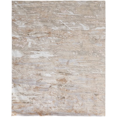 Corben Abstract Marble Rug, Ivory Birch/Dawn Blue, Area Rug