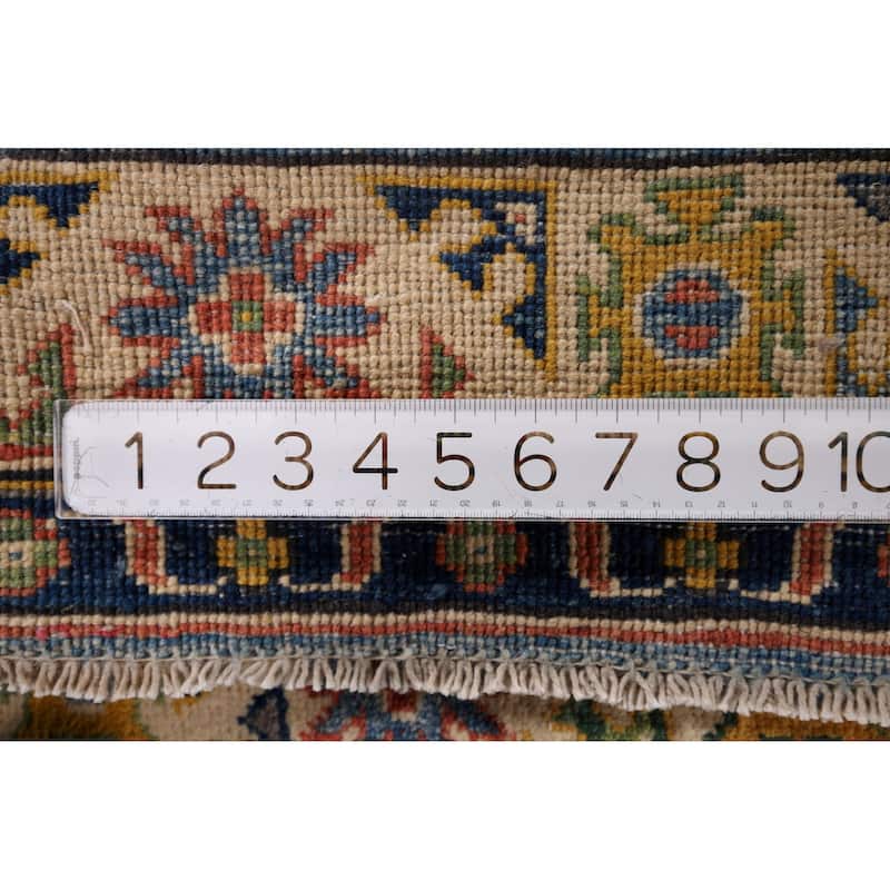 Blue Kazak Foyer Rug Handmade Floral Wool Handmade Wool Carpet - 2'7" x 4'0"