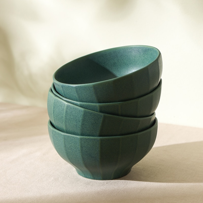 Stone 4-Piece Lain Rio Bowl Set - 6.2 in - 6.2 in - Green