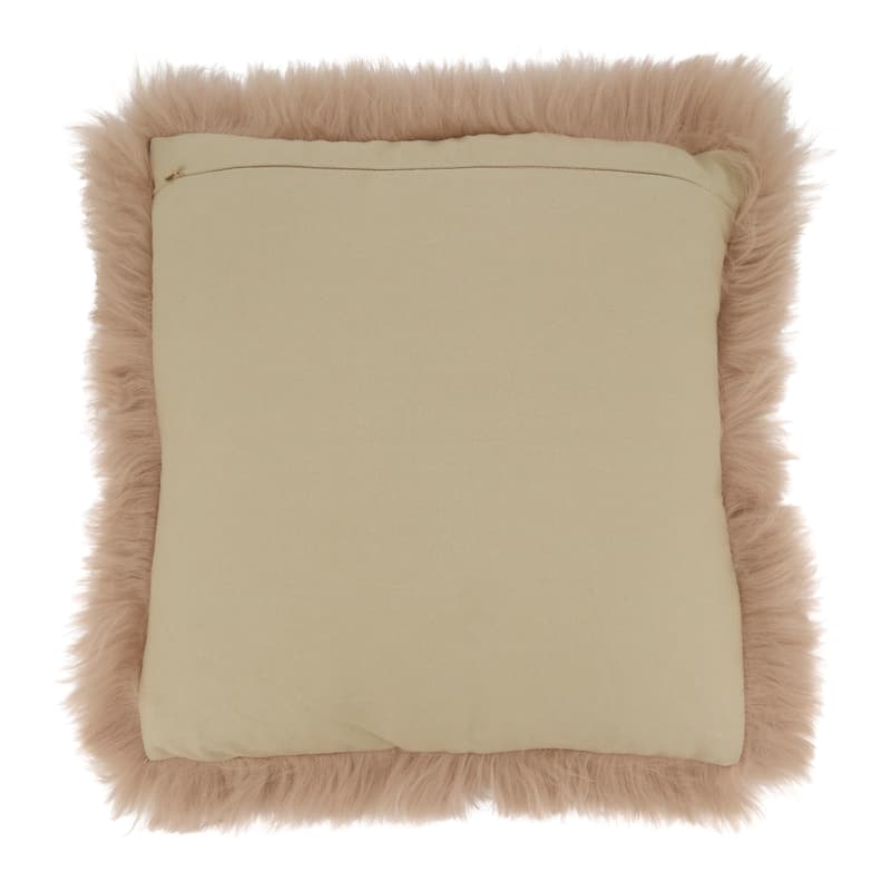 Plush Perfection Llama Fur Poly Filled Throw Pillow with Lamb Fur Border