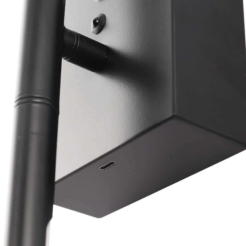 YANSUN Black LED Wall Lamp, 3000K Remote Control, 400LM Indoor Wall Light