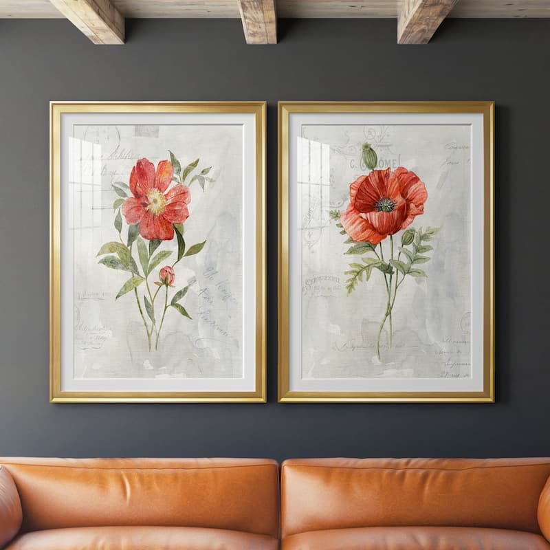 Linen Peony Premium Framed Print - Ready to Hang