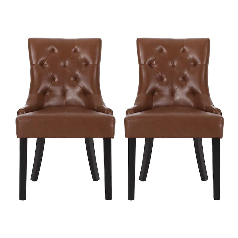 Tufted Diamond Stitching Dining Chairs of 2 Pack, Sloped Arms Dining Chairs, Modern Visitor Chair for Living Room Kitchen