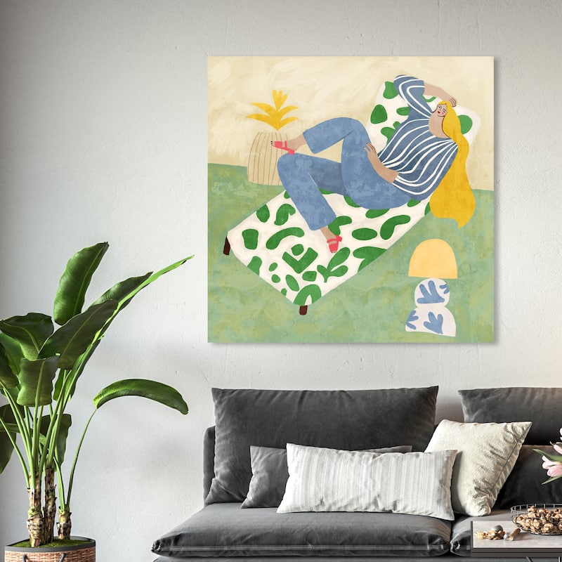 Wynwood Studio Fashion and Glam Recharge Green and Modern & Contemporary Wall Art Canvas Print - 40 x 40