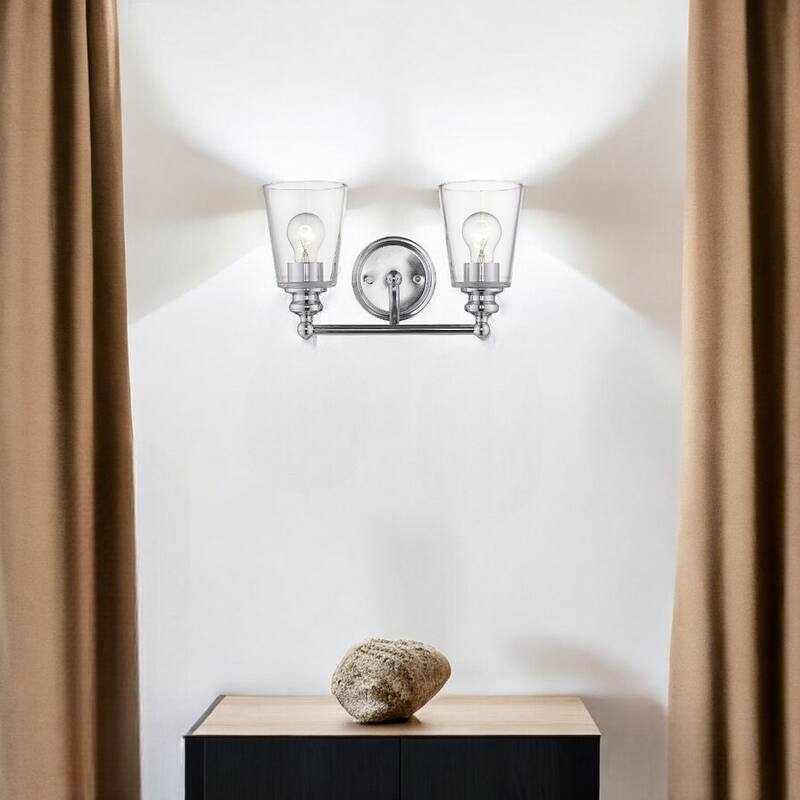 Modern Clear Glass Shade Wall Sconce with Swing Arm for Home Lighting - 2 - Silver