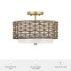 preview thumbnail 5 of 5, Hunter Laila 2-Light Flush Mount Ceiling Light - Open Weave Rattan - Transitional