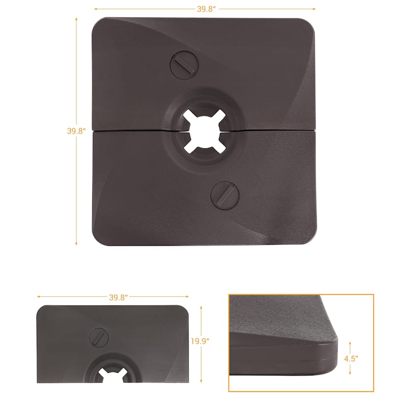 LIVOOSUN 320LBs HDPE Patio Umbrella Weight Base Sturdy and Stable