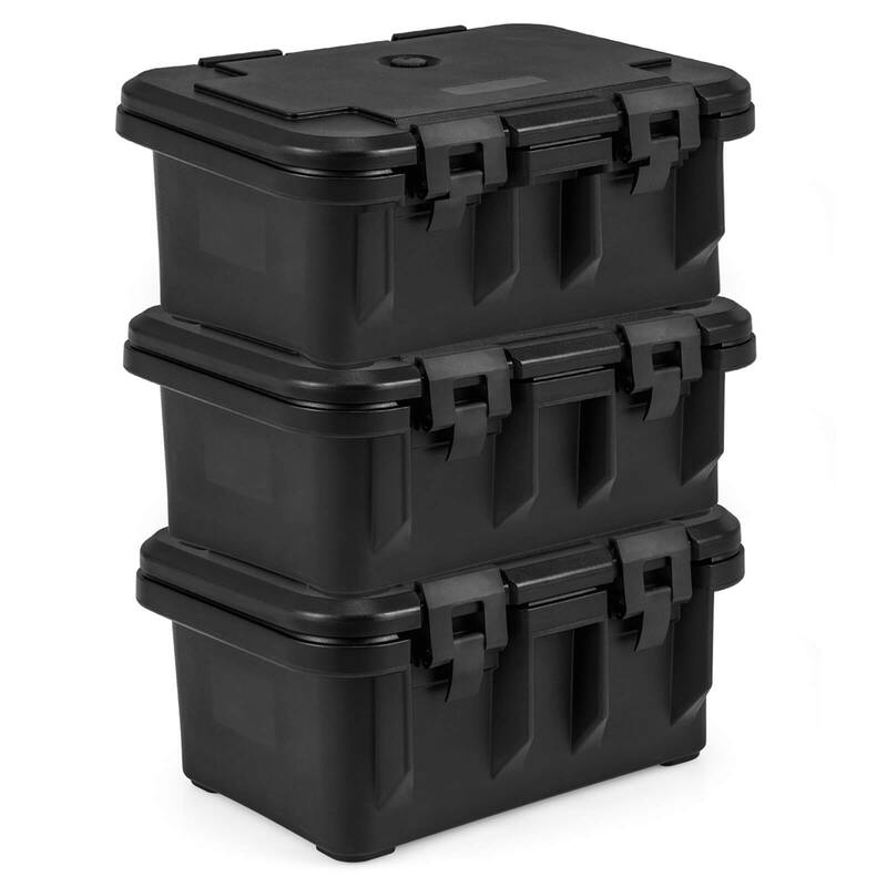 Costway 1/2/3/4 PCS Insulated Food Pan Container 31 QT Stackable Hot