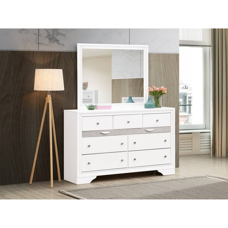 GDF Studio - Madrid Shaped Mirror with Low Distortion Glass - White