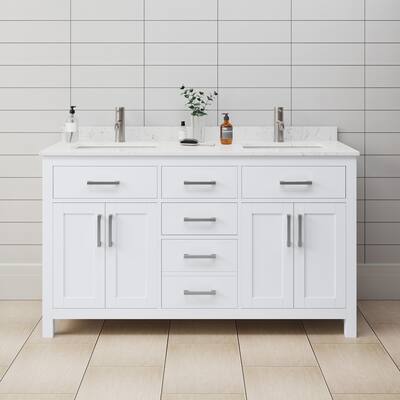 Wyndham Collection WCG242460DCCUNSMXX Beckett 60" Free Standing Double