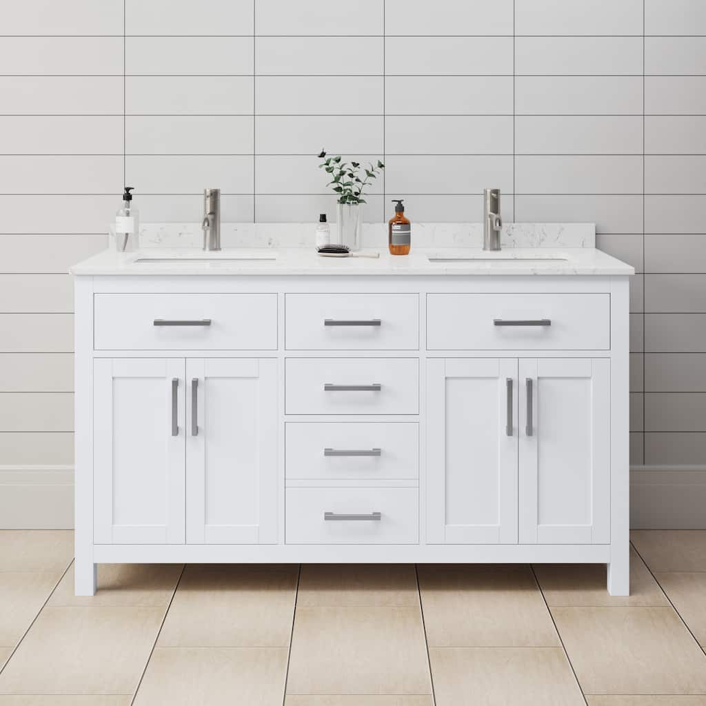 Wyndham Collection WCG242460DCCUNSMXX Beckett 60" Free Standing Double