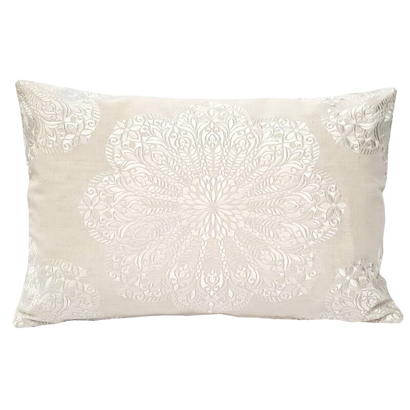 Mancini Throw Pillow - Natural and Cream - Polyester