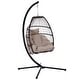 preview thumbnail 1 of 7, Outdoor Patio Wicker Folding Hanging Chair