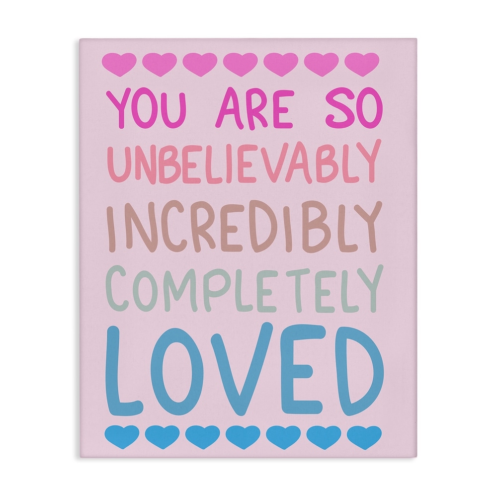 Stupell Incredibly Loved with Hearts Canvas Wall Art Design By Sweet Melody Designs