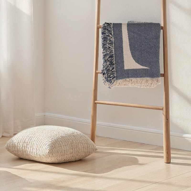 Woven Cotton Blend Jacquard Throw Blanket