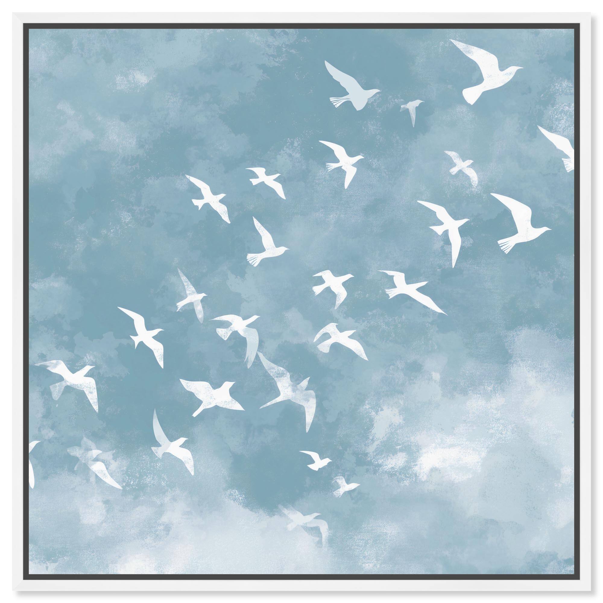 White Flock Farmhouse Wall Decor Canvas Print by Art Remedy