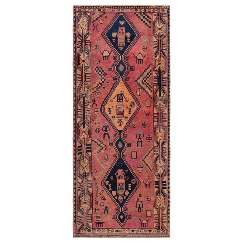 ECARPETGALLERY Hand-knotted Melis Vintage Red Wool Rug - 4'0 x 9'7 - Red - 4'0 x 9'7