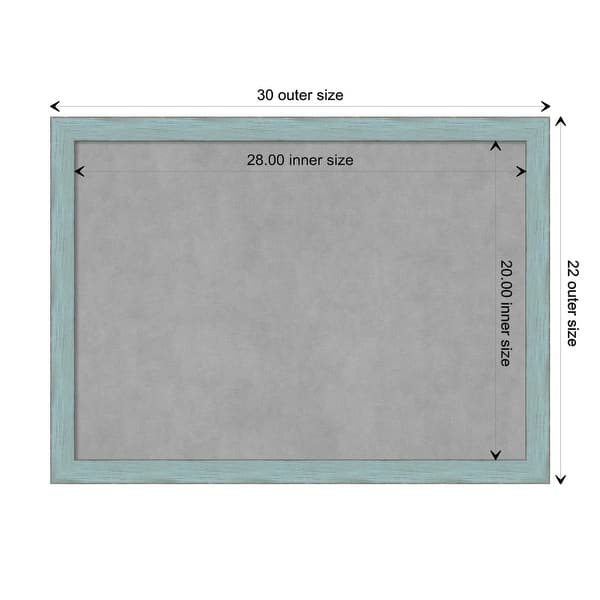 dimension image slide 0 of 17, Framed Magnetic Board, Sky Blue Rustic