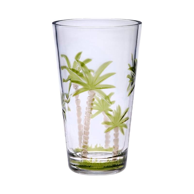 Palm Tree Design Acrylic Glasses Drinking Set of 4