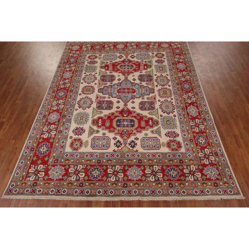 Kazak Oriental Area Rug Hand-Knotted Living Room Wool Carpet - 8'2" x 10'5"