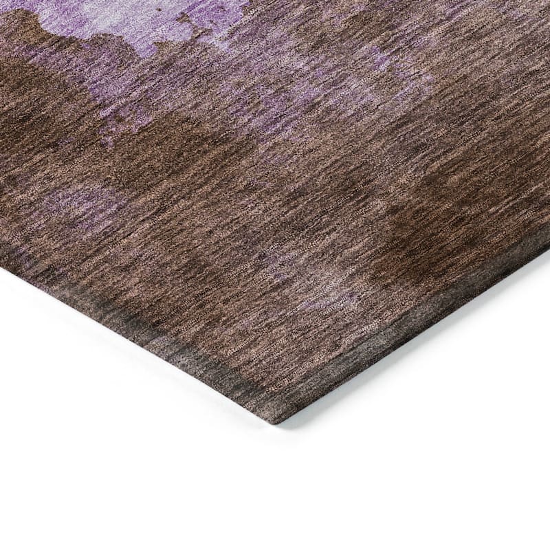 Machine Washable Indoor/ Outdoor Abstract Modern Chantille Rug