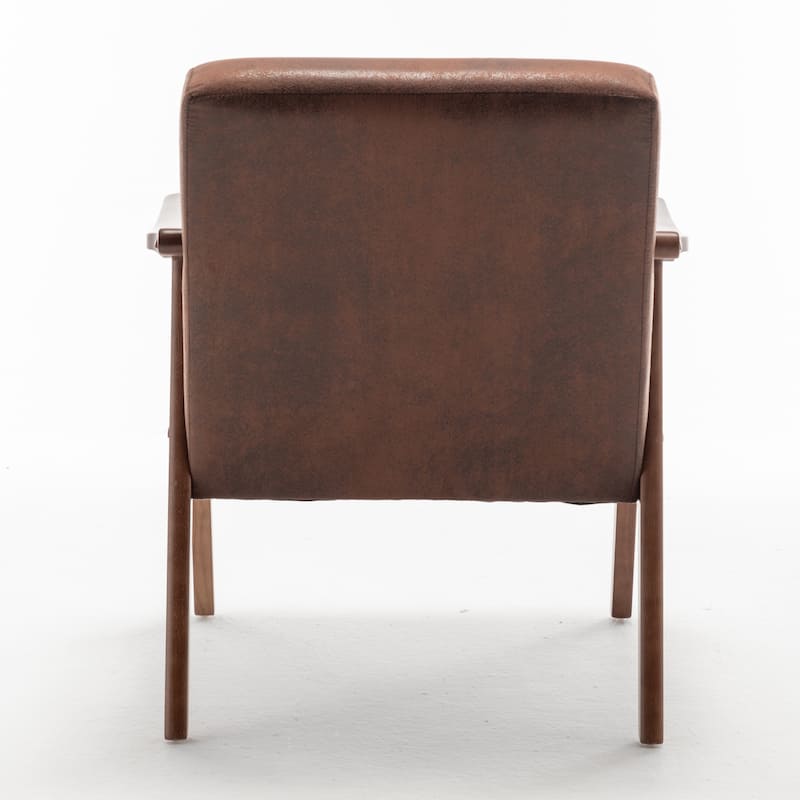 Brown 26" Accent Chair with Solid Wood Frame