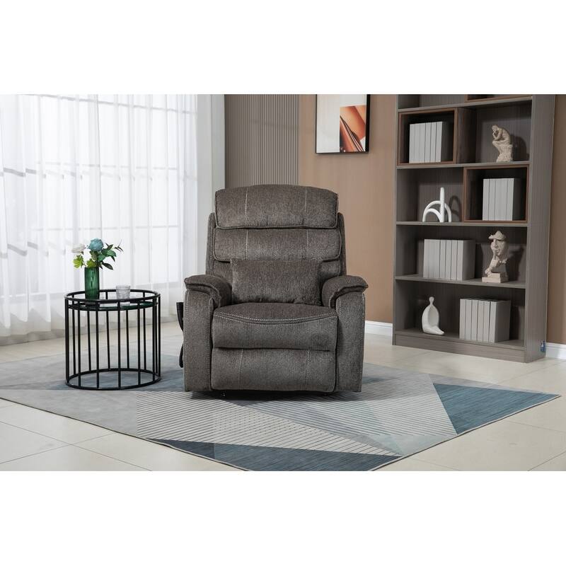 Lift Recliner Oversized Chair with Heat & Massage - beige brown