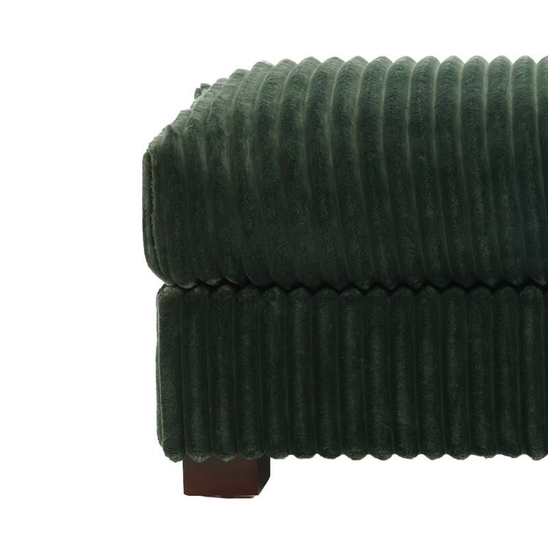 Modern Interior Rectangle Faux Fur Ottoman