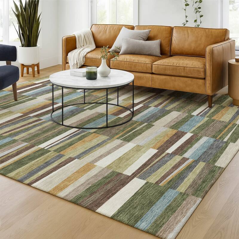 Machine Washable Indoor/ Outdoor Modern Antonito Chantille Rug