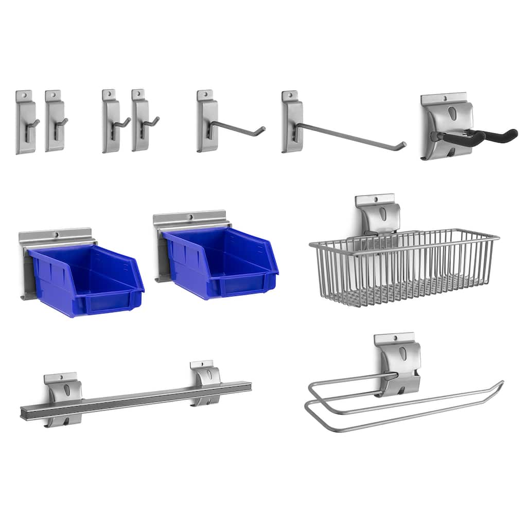 NewAge Products PVC Slatwall 12-Piece Accessory Kit