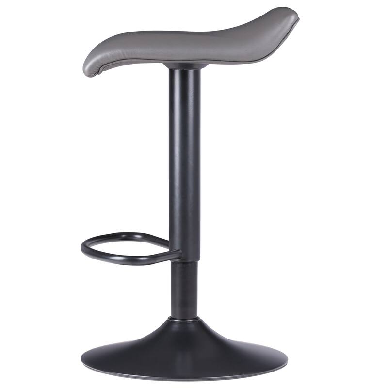2-Pc Adjustable Swivel Seat Stool Set, Black and Slate Gray - 15.16 x 15.16 x 34.45 inches