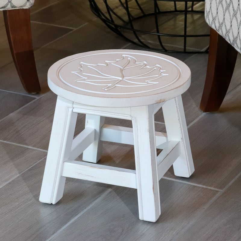 DTY Indoor Living Fairplay Carved Wooden Step Stool