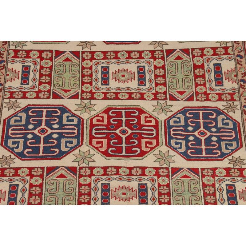 Traditional Oriental Kazak Area Rug Handmade Wool Carpet - 6'5" x 9'2"